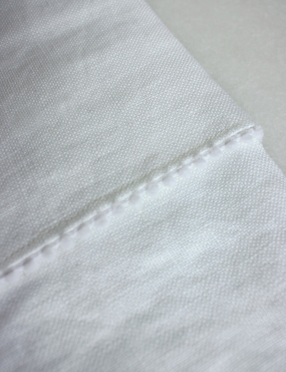 Bobble Trim Linen Stocking