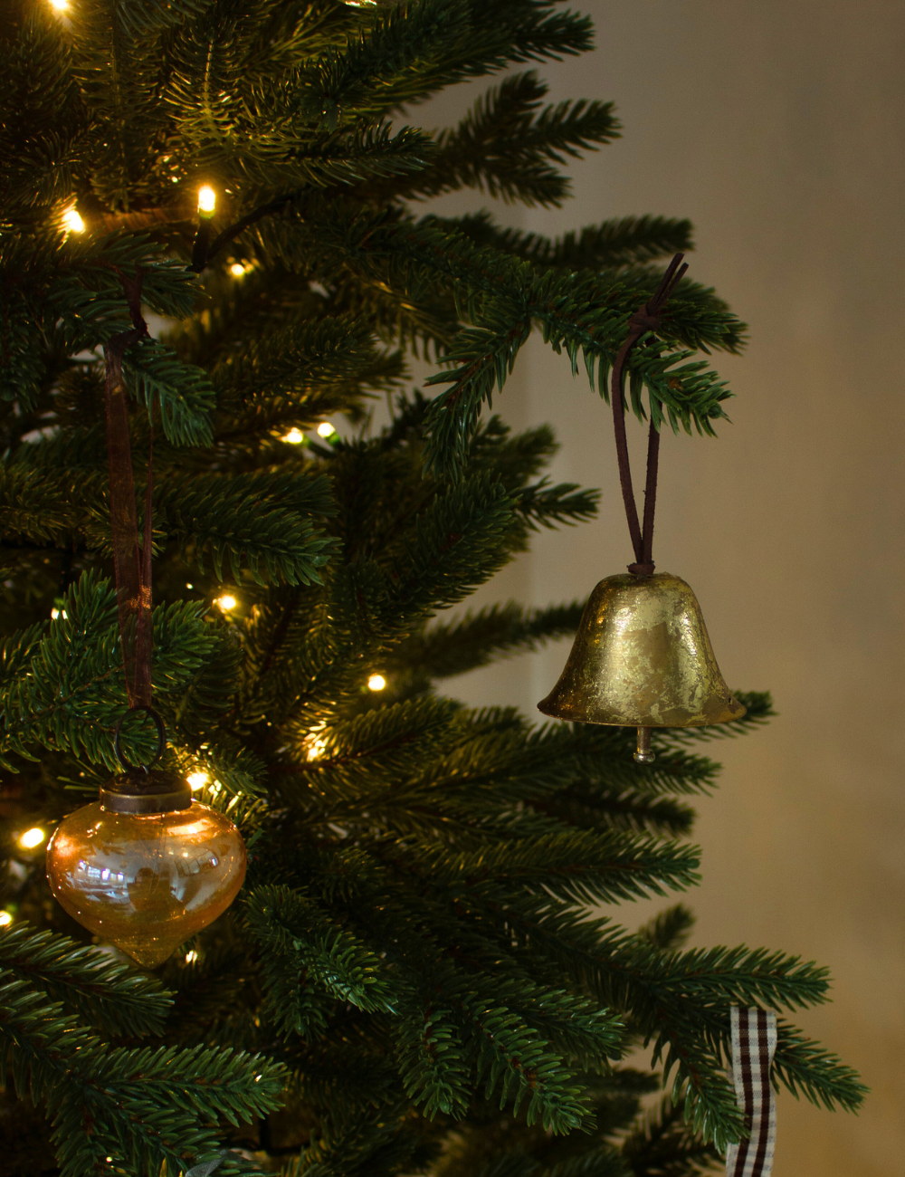 Amber Lustre Glass Baubles - Set of 3