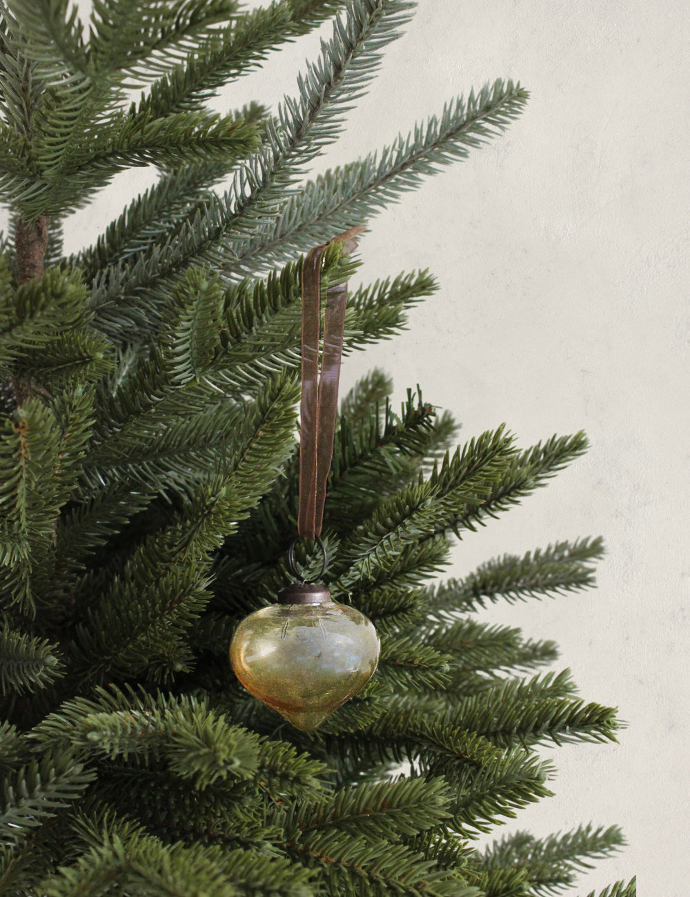Amber Lustre Glass Baubles - Set of 3