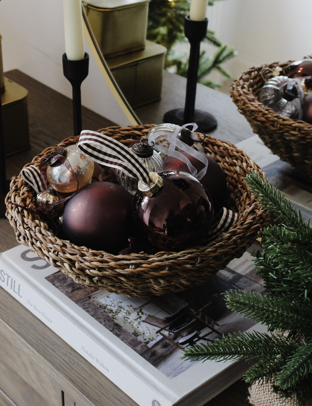Ribbed Glass Baubles - Set of 4
