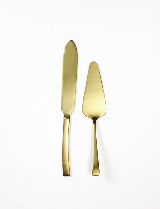 Gold Cake Server Set