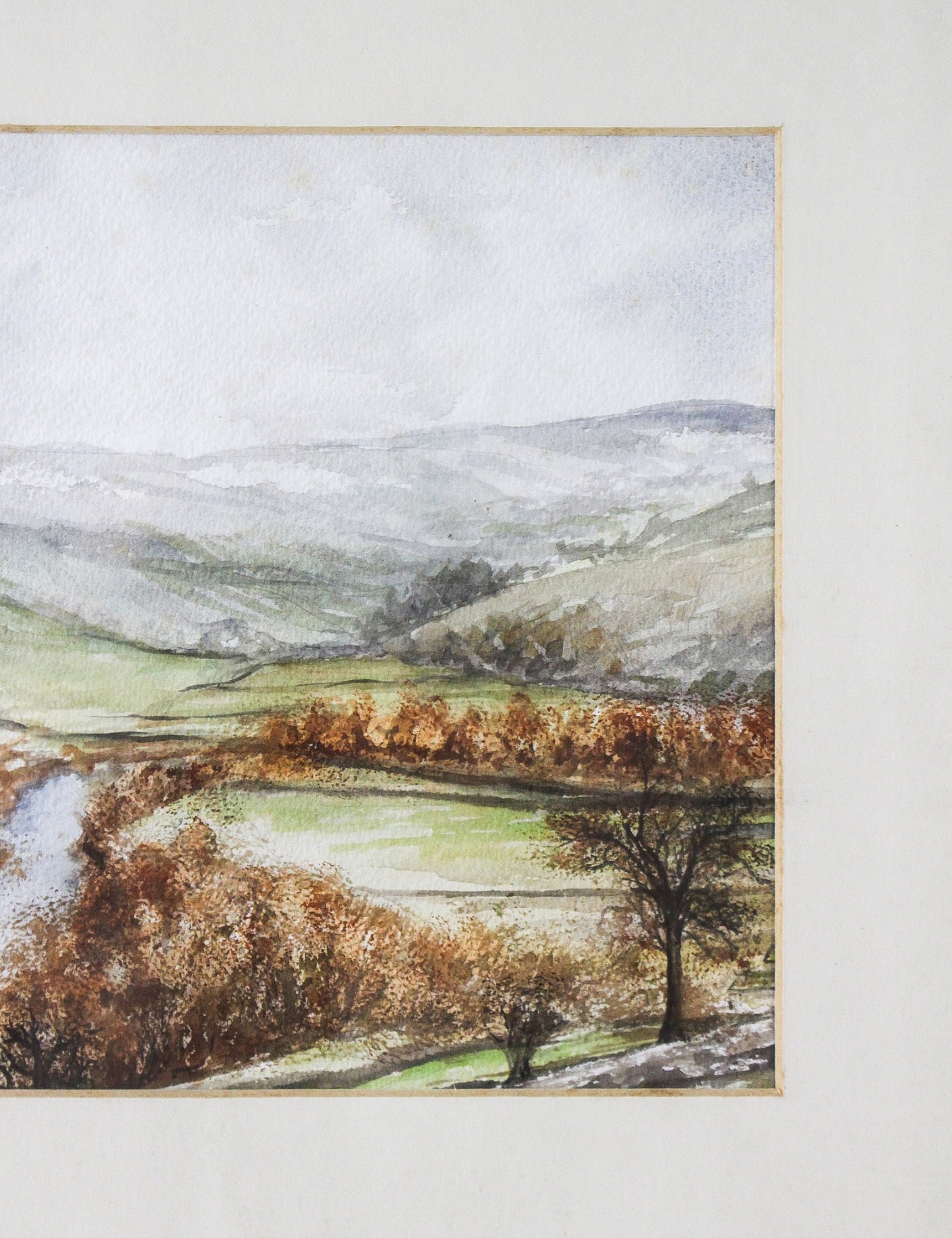 Vintage River Landscape Art
