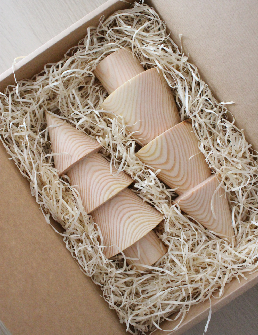 Hand-crafted Wooden Christmas Trees - Set of 2