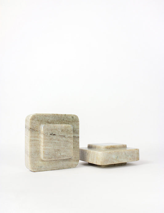 Square Marble Bookends - set of 2